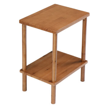 tier wood end - 2 Tier Wood End Table, Outdoor Side Table With Storage