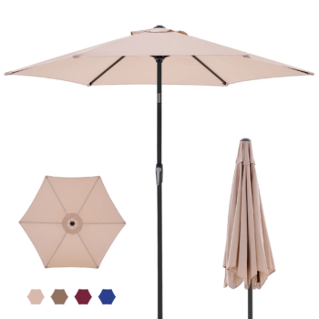 7.5 foot outdoor - 7.5-foot Outdoor Terrace Sun Umbrella, With Button Tilt And