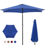 7.5 foot outdoor - 7.5-foot Outdoor Terrace Sun Umbrella, With Button Tilt And