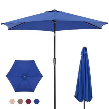 7.5 foot outdoor - 7.5-foot Outdoor Terrace Sun Umbrella, With Button Tilt And