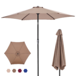 7.5 foot outdoor - 7.5-foot Outdoor Terrace Sun Umbrella, With Button Tilt And