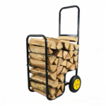 outdoor indoor black - Firewood Log Cart Carrier - Outdoor Or Indoor Black Steel