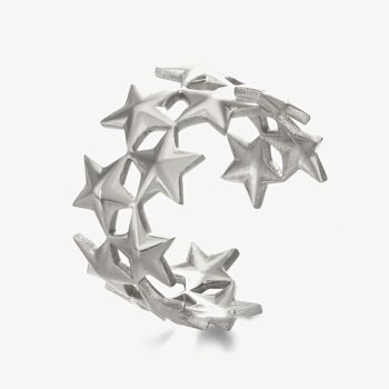 gold ring - 1PC Fashion Minimalist Double-Layer Star Stainless Steel