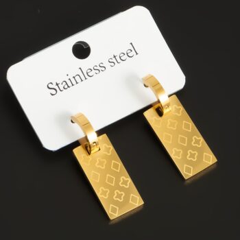 1 Pair, Women's Fashion Dangle Earrings, Hollow Rectangle - View 2