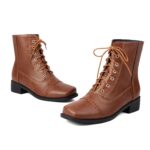 comfortable lace square - Womens Comfortable Lace-Up Square-Toe Outdoor Motorcycle