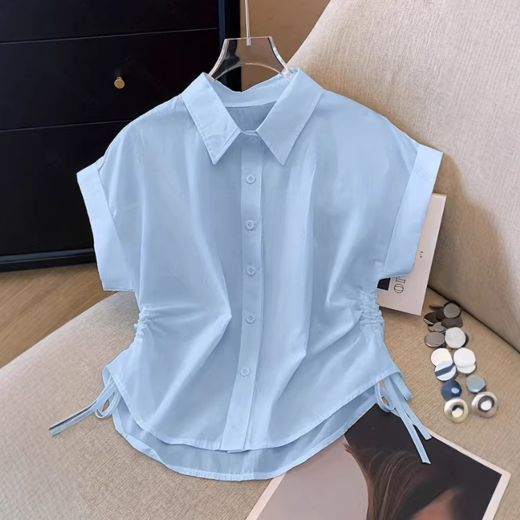 cj-2601080341271617000-0-32849 cinching shirt - New Stylish Elegant Womens Waist-cinching Shirt For