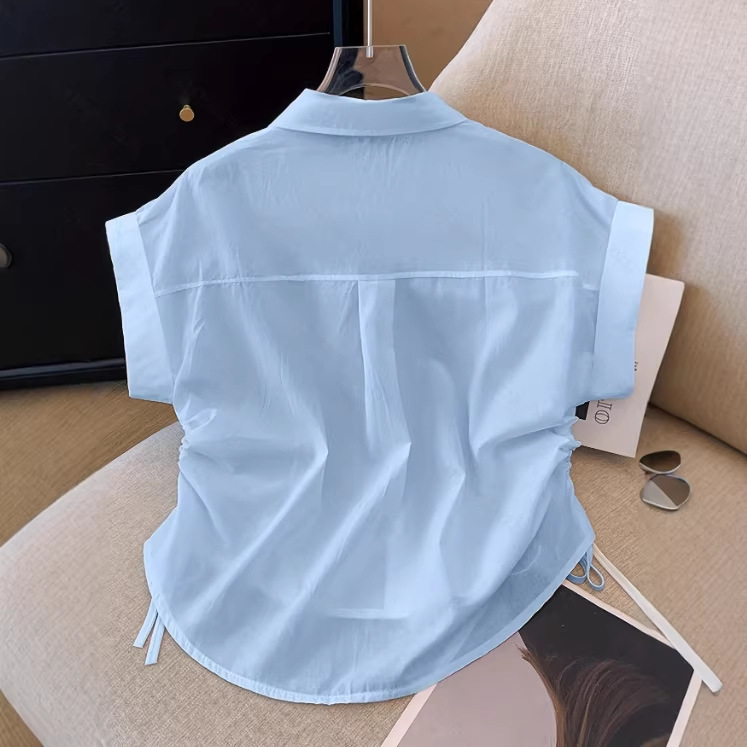 cj-2601080341271617000-1-45918 New Stylish Elegant Womens Waist-cinching Shirt For - View 2