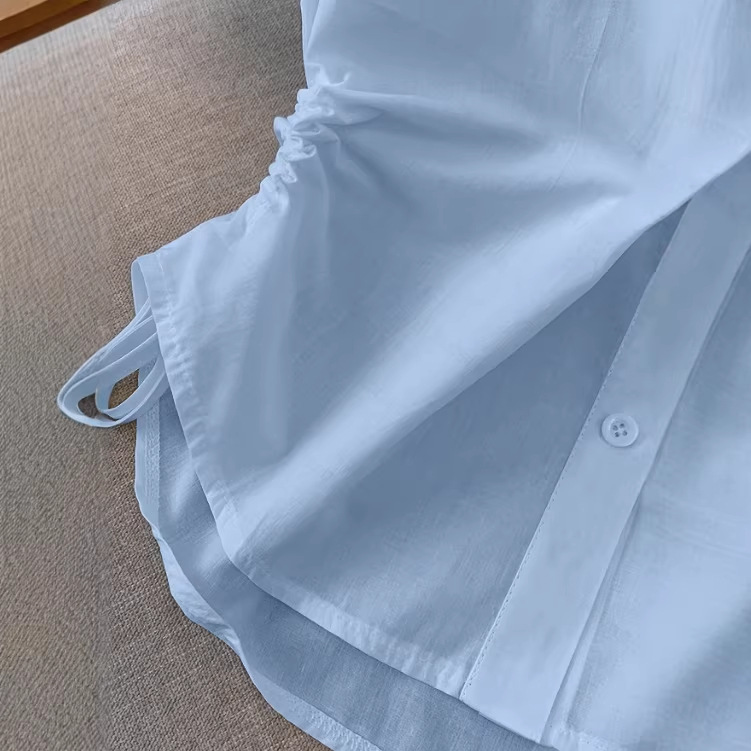 cj-2601080341271617000-3-97375 New Stylish Elegant Womens Waist-cinching Shirt For - View 4