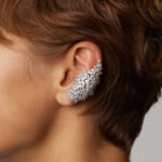 zircon earrings - Womens Fashion Geometric Stud Earrings With Zircon Inlays