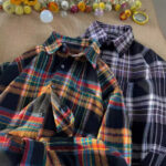 shirt fashion - New Japanese-style Retro Color-block Design Loose-fit Shirt