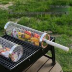 outdoor bbq grill - Outdoor BBQ Grill Basket With Wooden Handle
