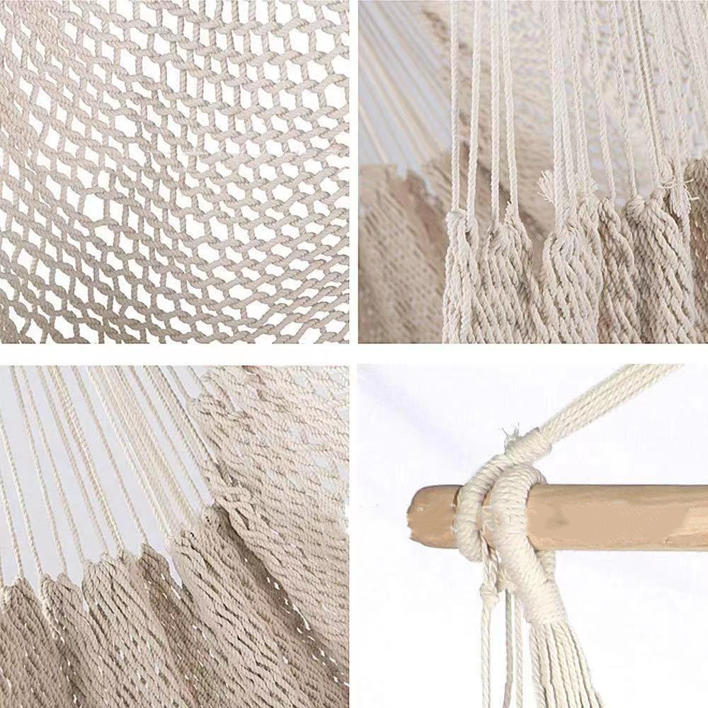 cj-2601090720541616000-4-30428 Outdoor Fringed Cotton Mesh Hammock With Netting Suspension - View 5