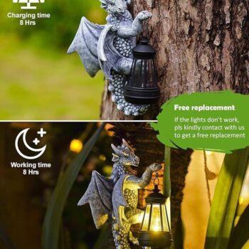 Solar-Powered Dinosaur Lamp For Outdoor Yard Decorations - View 2