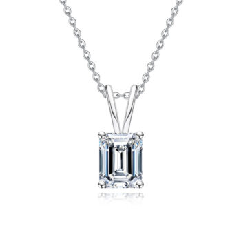 silver necklace - Moissanite 925 Sterling Silver Pendantlight Fashion-forward