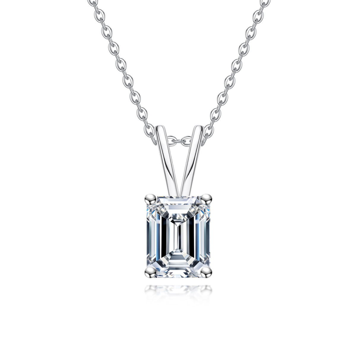 cj-2601111031421624200-0-91187 silver necklace - Moissanite 925 Sterling Silver Pendantlight Fashion-forward