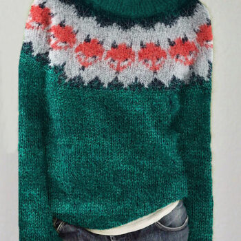 Women's Sweater Round Neck Multicolor Loose Fashion - View 2