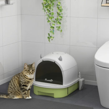 Covered Cat Litter Box With Lid, Scoop, Deodorizing Bags For Odor Control, Priva - Okita Shop
