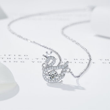 silver necklace S925 Sterling Silver Graceful Swan Necklace