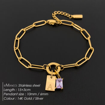 Womens Fashionable Rhinestone Letter Combination Bracelet Jewelry - View 1