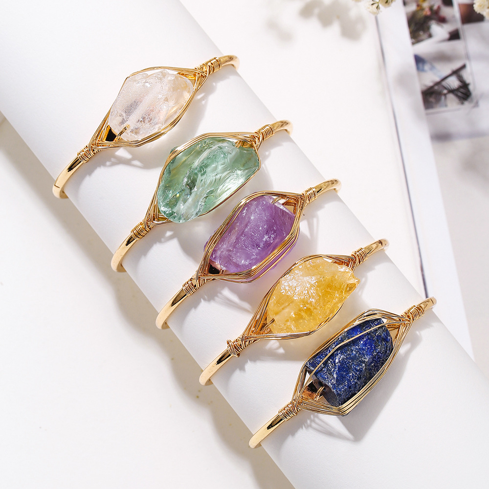 d25b739d-7c75-487c-98a9-1591c574eae4 Womens Natural Crystal Bracelet Freeform Tumbled-stone Bracelet - View 5
