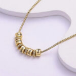 Fashion Diamond Engraved Stainless Steel Necklace Personalized Women's Everyday Pendant - View 1