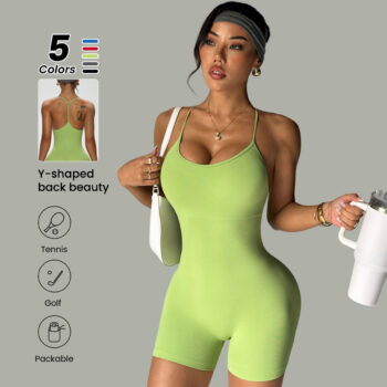 Cross-Strap Back-Shaping Bodysuit For Shaping Training And Fitness Exercises - View 2
