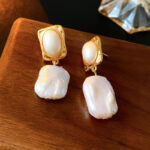 Simple Flower Pearl Tassel Earrings Fashionable And Retro - View 1