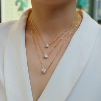 3-carat High-quality Morganite Gemstone-laden Luxurious And Fashionable Minimalist Trend Jewelry Silver Pendant Necklace With