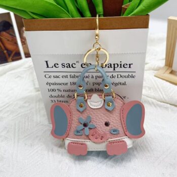 Mini Lychee Pattern Elephant Coin Purse Earphone Bag Keychain Pendant - View 1