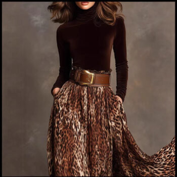 Womens High-waisted Figure-flattering, Versatile Drapey Casual Dress - View 2