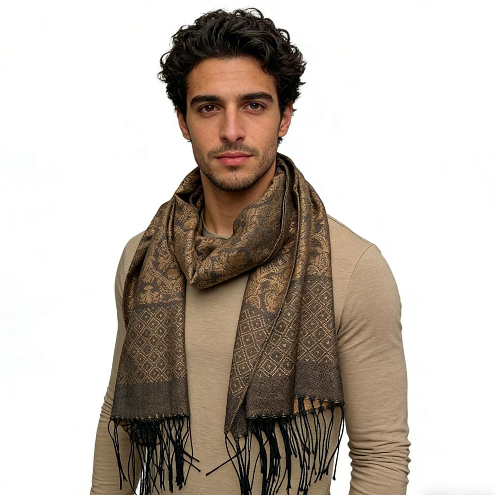 d79204f5-c38b-4925-b574-e033a721f702 2pcs Tweed Look Sophisticated C Amel Business Casual Scarf ,Luxe Look For Evening Wear,Scarf,vacation,daily Life,evening Par