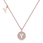 silver necklace One Of The 26 Letters, Y, Set With Top-quality Moissanite, Luxurious And Fashionable Light Luxury Trend Jewel