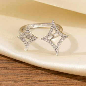 Stylish And Sophisticated Asymmetric Diamond Ring - View 2