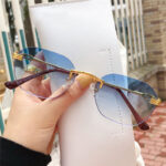 metal frameless sunglasses - View 1