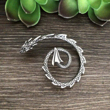 Womens Retro Woven Dragon Earrings - View 2