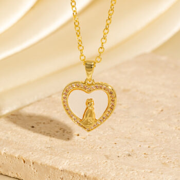 zircon necklace Zircon Heart-shaped Necklace, Trendy And Stylish