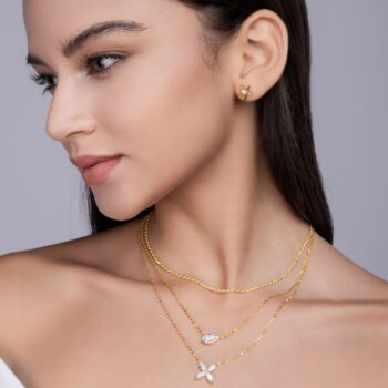 Pear-shaped Inlay Of Top-quality Moissanite, Luxurious And Fashionable, Minimalist Trend Jewelry, Silver Pendant Necklace, Co