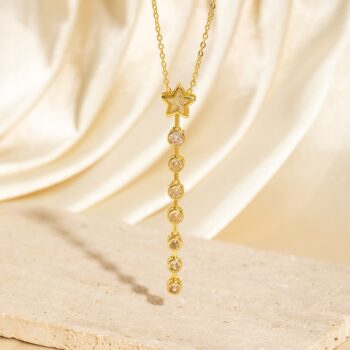 necklace Exquisite Long Necklace With Colorful Zirconia And Elegant Tassels