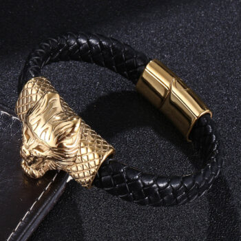 bracelet Mens Versatile European And American Punk Wolf Animal Bracelet