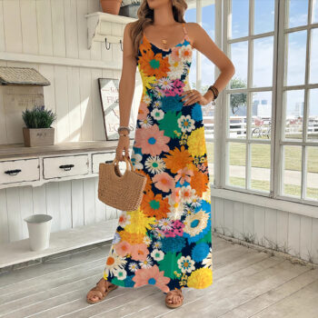 women dress Womens Fashion Long Floral Slip Dress