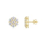 Top-quality Moissanite Luxury And Fashionable Light Luxury Jewelry Silver Stud Earrings S925 Silver Electroplated Gold - View