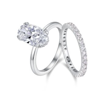 egg-shaped moissanite double - View 1