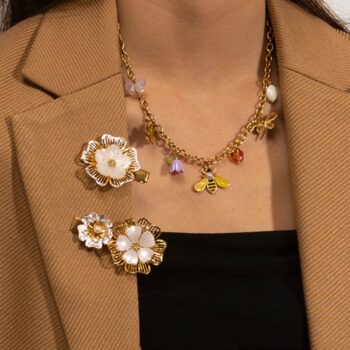 Exquisite Bee Dragonfly Multiple Pendant Titanium Steel Necklace - View 1