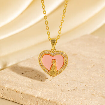Zircon Heart-shaped Necklace, Trendy And Stylish - View 2