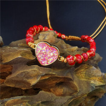 bracelet Colorful Heart Accessories Stylish Stone Bracelet