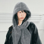 Big Head Knitted Shawl Scarf Integrated Wool Hat - View 1