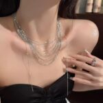 necklace Shimmering Mult Layer Fashion Tassel Necklace
