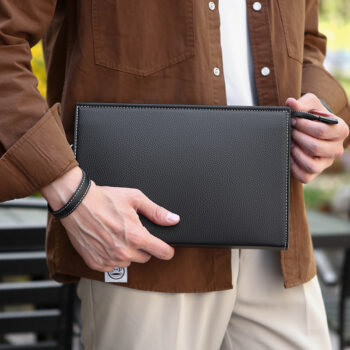 New Clutch Men's Briefcase Soft Leather Fashion Trendy Casual Business - View 2