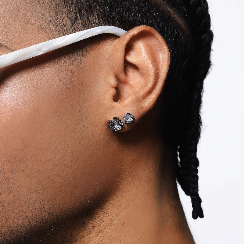 e2065f70-ecd2-41cd-866e-d9dfc9a939d6 All-Silver Tianhuo-Cut Firework-Cut Thorn Rose EarringsAnti-Oxidation Unisex Retro Style - View 1