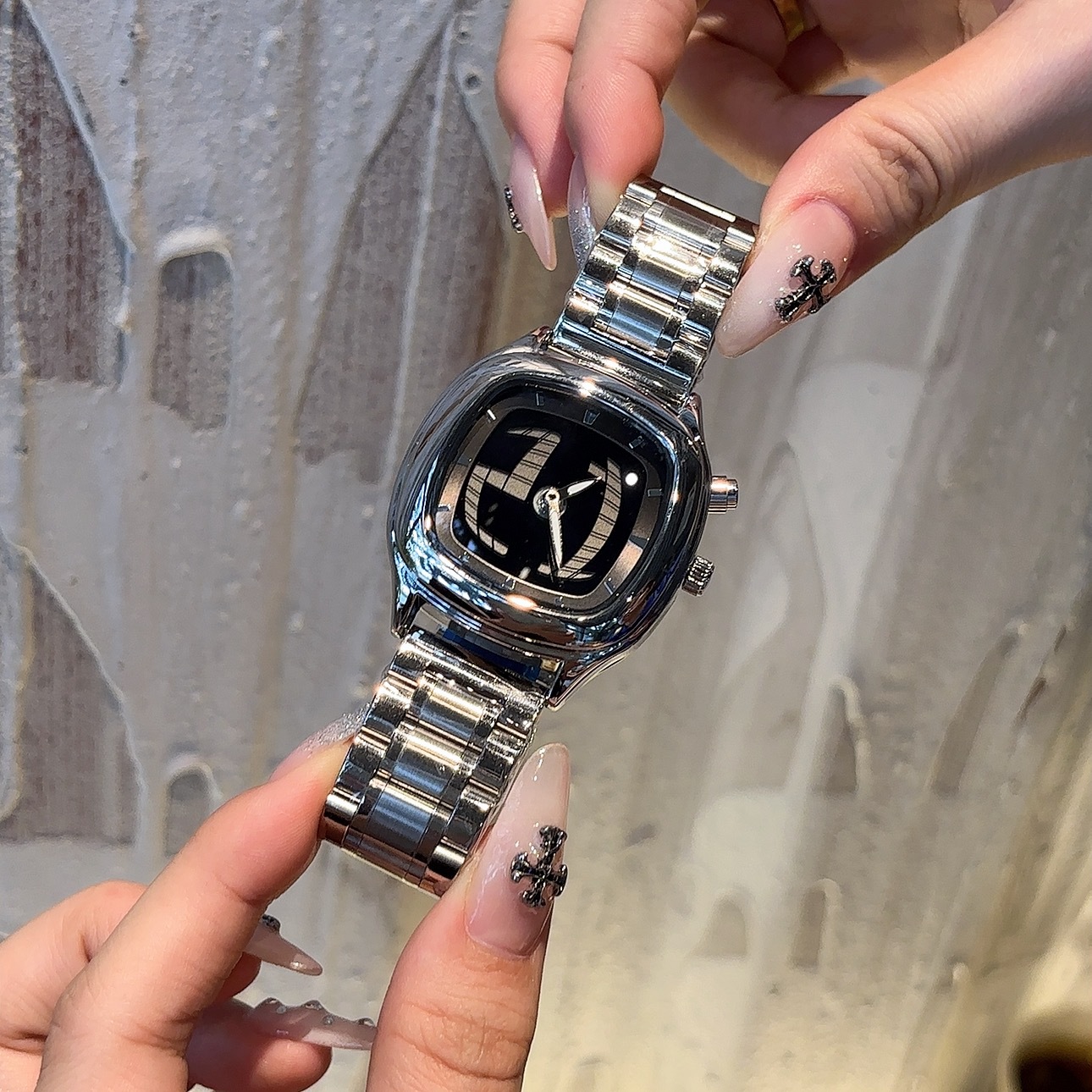 e2c8c107-751c-4ea2-a1dd-a1e5ca4f5e6d Retro-style Digital Display Watch With Hands And Numbersexclusive Trendy Quartz Timepiece - View 5